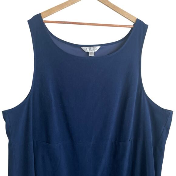 VTG Annex Casual Corner Jumper Maxi Shift Dress 20W Velvet Retro Modest Neutral - Picture 9 of 11